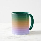 Gradiënt ombre stripe met zachte, troebele groene  mok (Voorkant rechts)