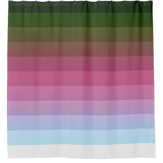 Gradiënt ombre stripe met zachte, wazig multicolo douchegordijn (Voorkant)