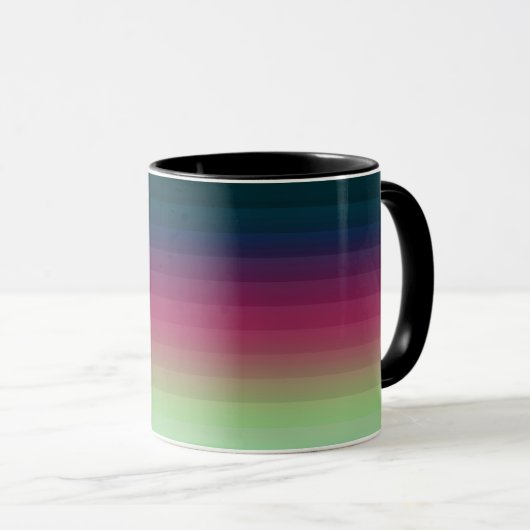 Gradiënt ombre stripe met zachte, wazig multicolo mok (Voorkant rechts)