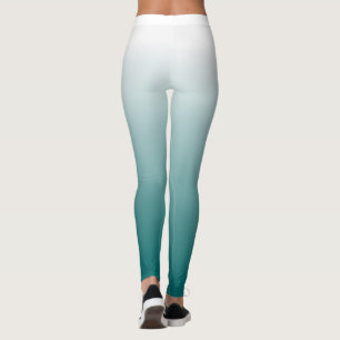 Gradient ombre white turkooise leggins leggings