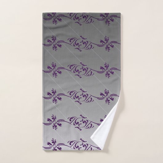 Gradiënt Paars gestreept lederen patroon Bad Handdoek (Handdoek)