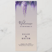 Gradiënt Paarse Bloemen bruiloft Programma (Voorkant)