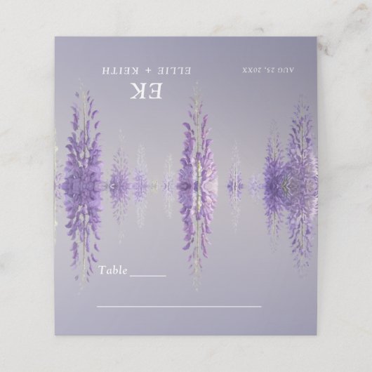 Gradiënt Paarse Bloemen Monogram Huwelijk (Buitenkant ongevouwen)