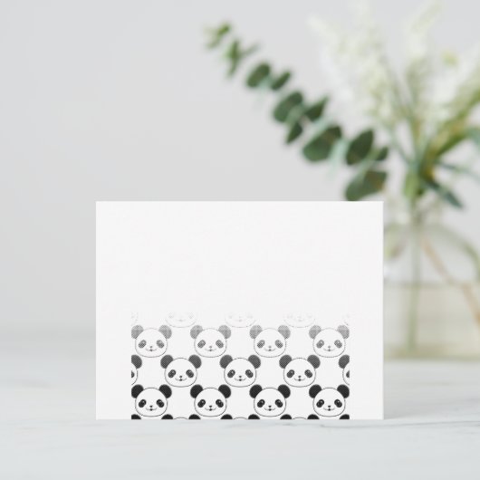 Gradiënt Panda Beer Patroon Briefkaart (Staand voorkant)