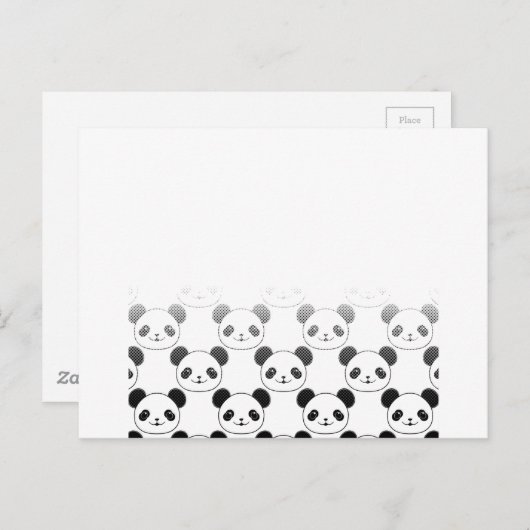 Gradiënt Panda Beer Patroon Briefkaart (Voorkant / Achterkant)