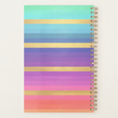 Gradient Pastel Stripes Planificateur Monogramme (Dos)