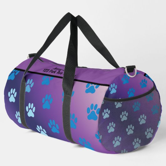 Gradient Paw Print Stylish Monogram Personalize Plunjezak (Rechterhoek)