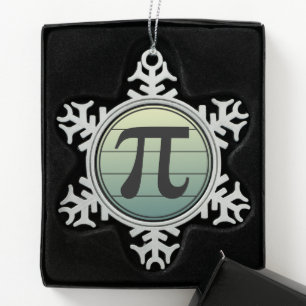 Gradiënt Pi Symbool Pi dag   Vroegtijdige Wiskunde Tin Sneeuwvlok Ornament