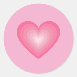 Gradient Pink Heart Design – Pastel Pink Love Sign Ronde Sticker