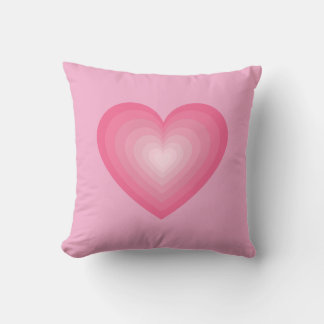 Gradient Pink Heart Design – Schattige liefdessymb Kussen