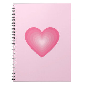 Gradient Pink Heart Design – Schattige liefdessymb Notitieboek