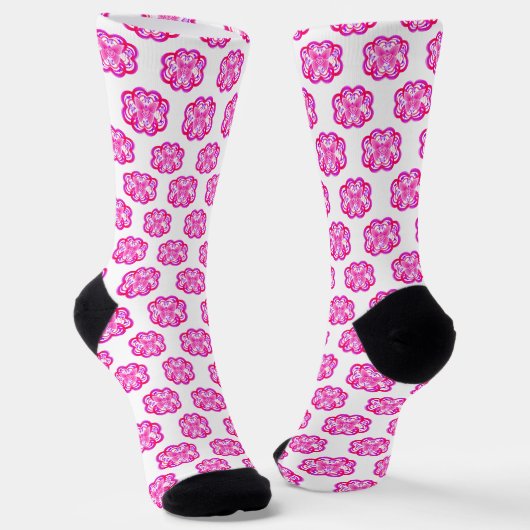 Gradient Pink&Purple Heart Shaped Abstract Pattern Sokken (Gebogen)
