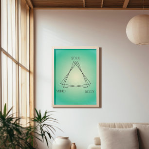 Gradiënt Poster Geest Lichaam en Ziel, Aura poster Perfect Poster