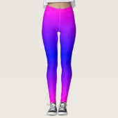 Gradient Purple Rose Bleu Neon Leggings temps de f (Devant)