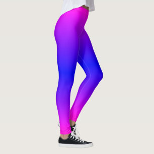 Gradient Purple Rose Bleu Neon Leggings temps de f