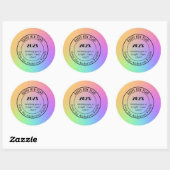 Gradient Rainbow 3-in Happy New Year Round Sticker (Feuille)