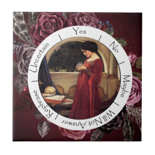 Gradiënt rode en zwarte bloemen slinger tegeltje