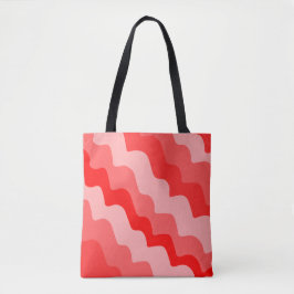 Gradiënt rode golvende oceaangolven draagtas