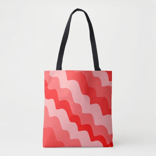Gradiënt rode golvende oceaangolven draagtas (Voorkant)