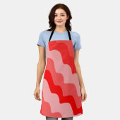 Gradiënt rode golvende oceaangolven schort (Gedragen)