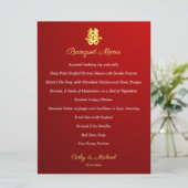 Gradiënt rood Chinees bruiloft dubbel geluk Menu (Staand voorkant)