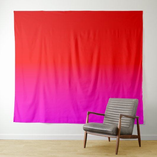 gradiënt rood roze, sjaal, rood, roze wandkleed (In Situ (horizontaal))