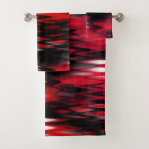 Gradiënt rood tot zwart fonds dat abstracte zigzag bad handdoek