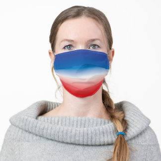 Gradiënt rood wit en blauw Ombre Stoffen Mondmasker