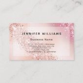 Gradiënt Roos Gold Glitter Modern Elegant Salon Visitekaartje (Achterkant)