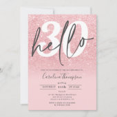 Gradiënt roze glitter ombre hallo 30 kaart (Voorkant)