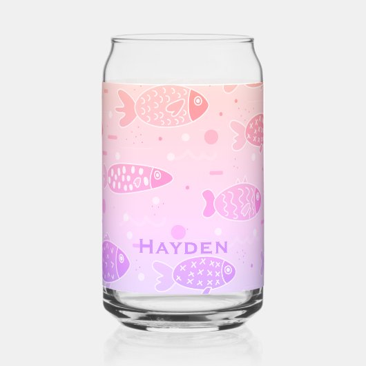 Gradient Sunset Vis Patroon Modern Gepersonaliseer Blikvorm Glas (Links)