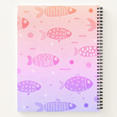 Gradient Sunset Vis Patroon Modern Gepersonaliseer Notitieboek (Achterkant)