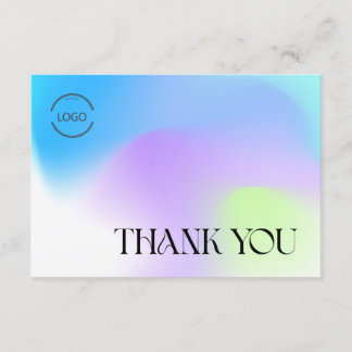 Gradient Thank You Card with Logo & QR Bedankkaart