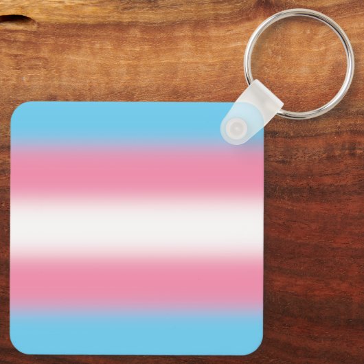 Gradient Transgender Pride Flag - Trans Flag Sleutelhanger (Achterkant)