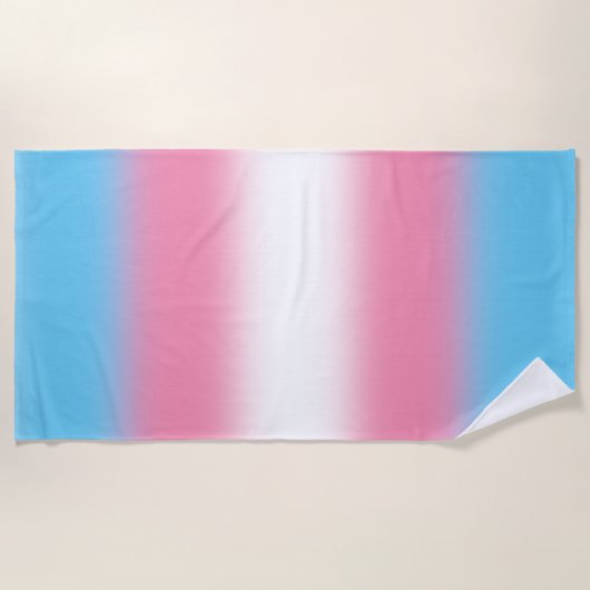 Gradient Transgender Pride Flag - Trans Flag Strandlaken (Voorkant)