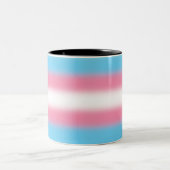 Gradient Transgender Pride Flag - Trans Flag Tweekleurige Koffiemok (Center)