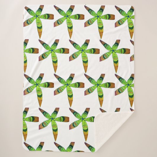 gradient tropics flowers sherpa deken (Voorkant)