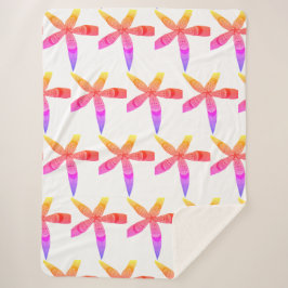 gradient tropics flowers sherpa deken