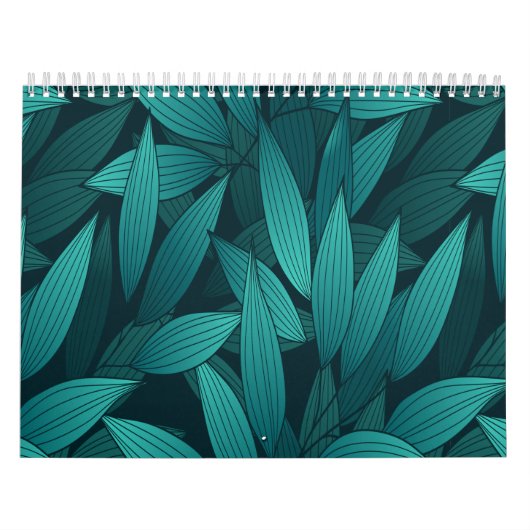 Gradiënt tropische bladeren kalender (Hoes)