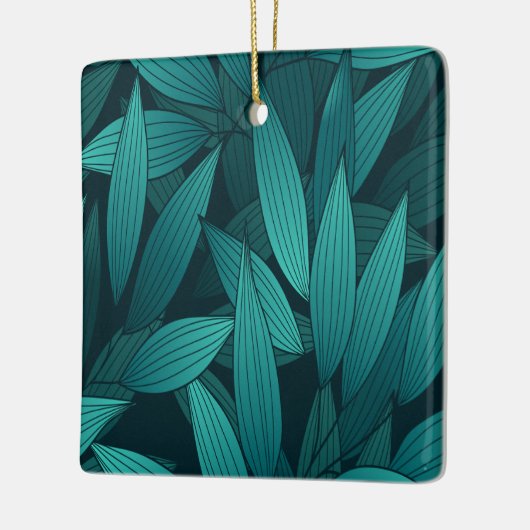 Gradiënt tropische bladeren keramisch ornament (Links)