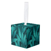 Gradiënt tropische bladeren kubus ornament (Voorkant hoekig)