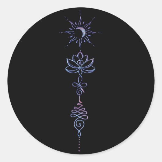 Gradient Unalome Groep Ronde Sticker (Voorkant)