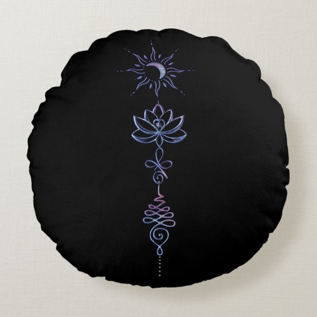 Gradient Unalome Group  Rond Kussen (Voorkant)