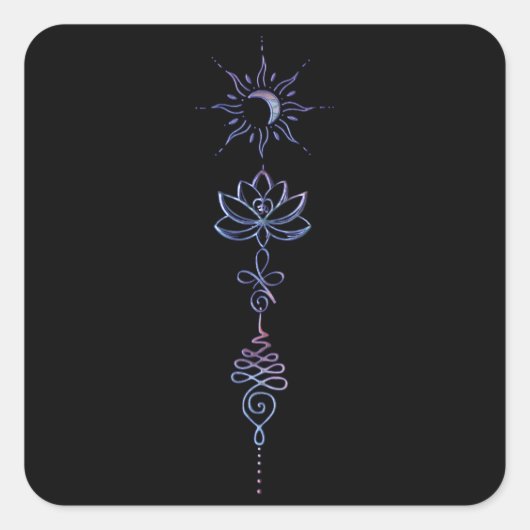 Gradient Unalome Group  Vierkante Sticker (Voorkant)