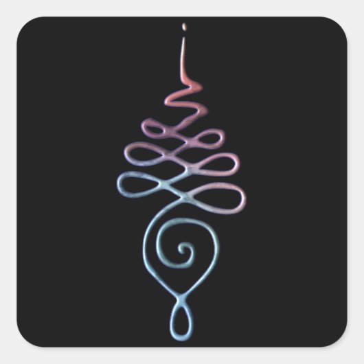 Gradient Unalome Vierkante Sticker (Voorkant)