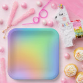 Gradiënt van regenbooggradiënt vun pasta papieren bordje (Feest)