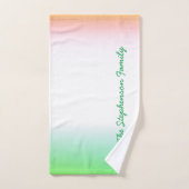 Gradient vert minty à blanc avec script vert (Serviette à main)