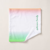 Gradient vert minty à blanc avec script vert (Gant de toilette)