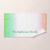 Gradient vert minty à blanc avec script vert (Serviette à main)