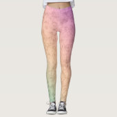Gradiënt zachte kleuren pastel roze koraal beige g leggings (Voorkant)